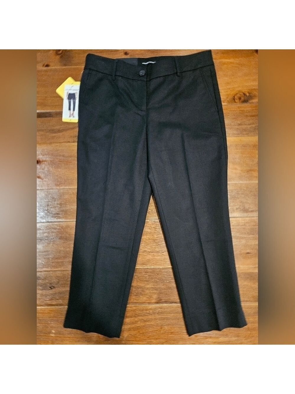 HILARY RADLEY NWT BLACK SLIM LEG CAPRIS FRONT POCKETS FAUX REAR POCKETS SIZE 6